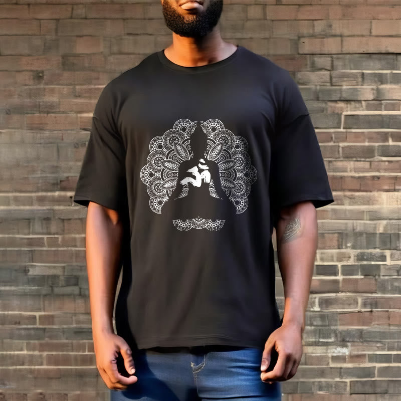 Camiseta con estampado de símbolo Om y mandala de colores puros con Buddha Stones - image 3