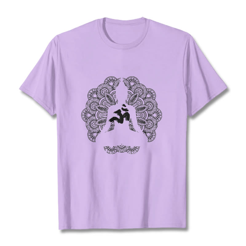 Camiseta con estampado de símbolo Om y mandala de colores puros con Buddha Stones - Ciruela - 2XL - image 17