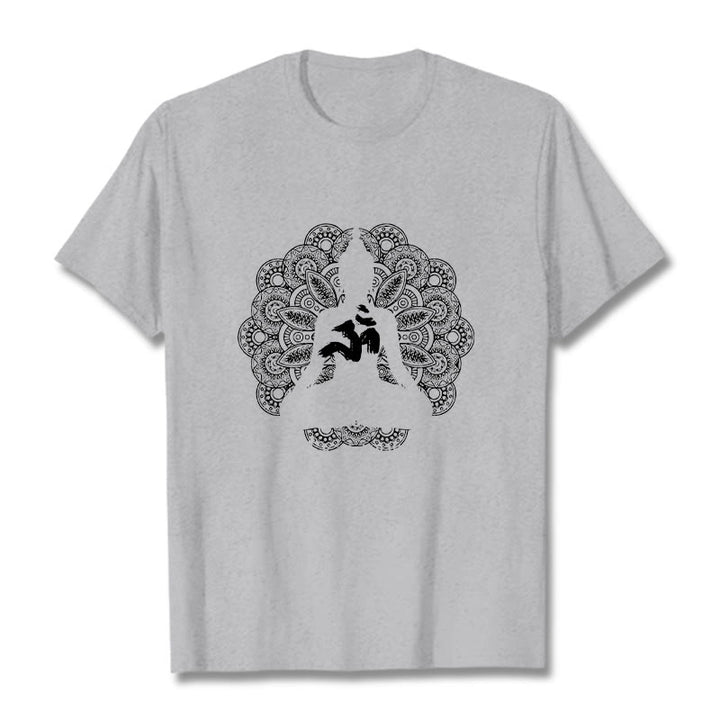 Camiseta con estampado de símbolo Om y mandala de colores puros con Buddha Stones - Gris claro - 2XL - image 20