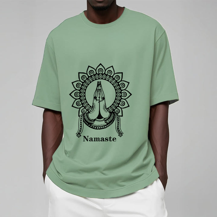 Camiseta con estampado de mandala y gesto de Namaste con Buddha Stones - image 16