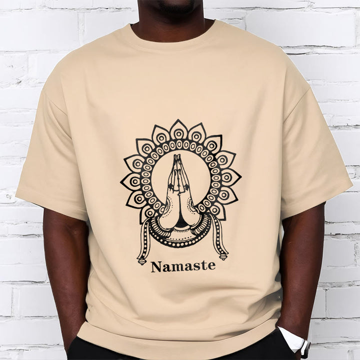Camiseta con estampado de mandala y gesto de Namaste con Buddha Stones - image 10