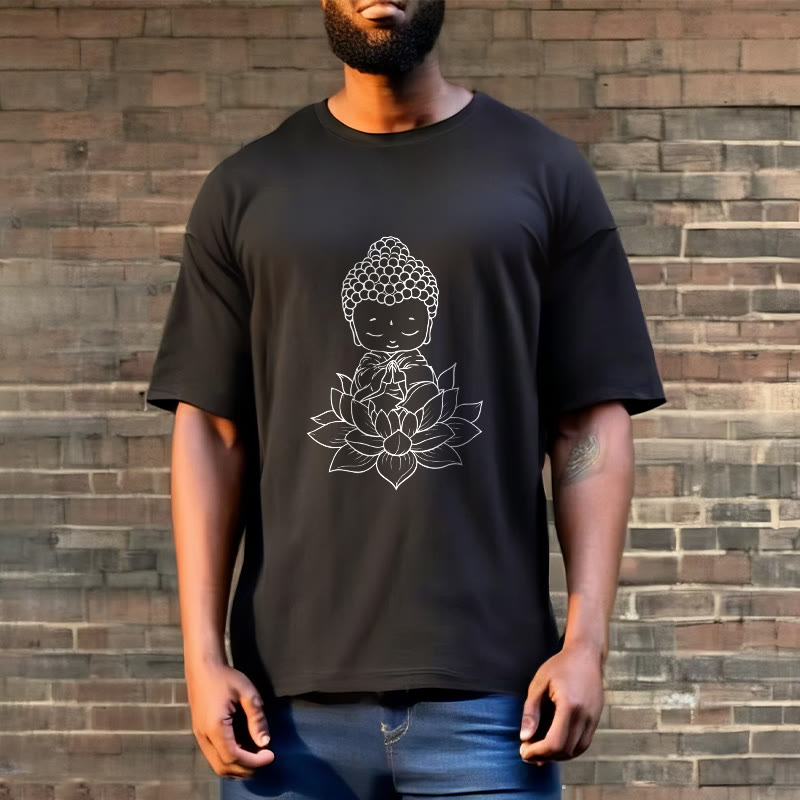 Camiseta con estampado de flor de loto y Buda en paz con Buddha Stones de Buda - image 6