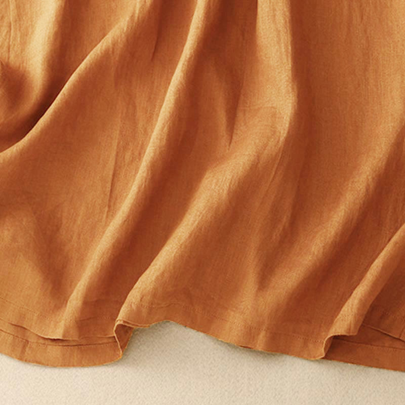 Vestido midi informal de manga corta con lazo y tirantes para mujer con bolsillos y estampado de Buddha Stones - image 8