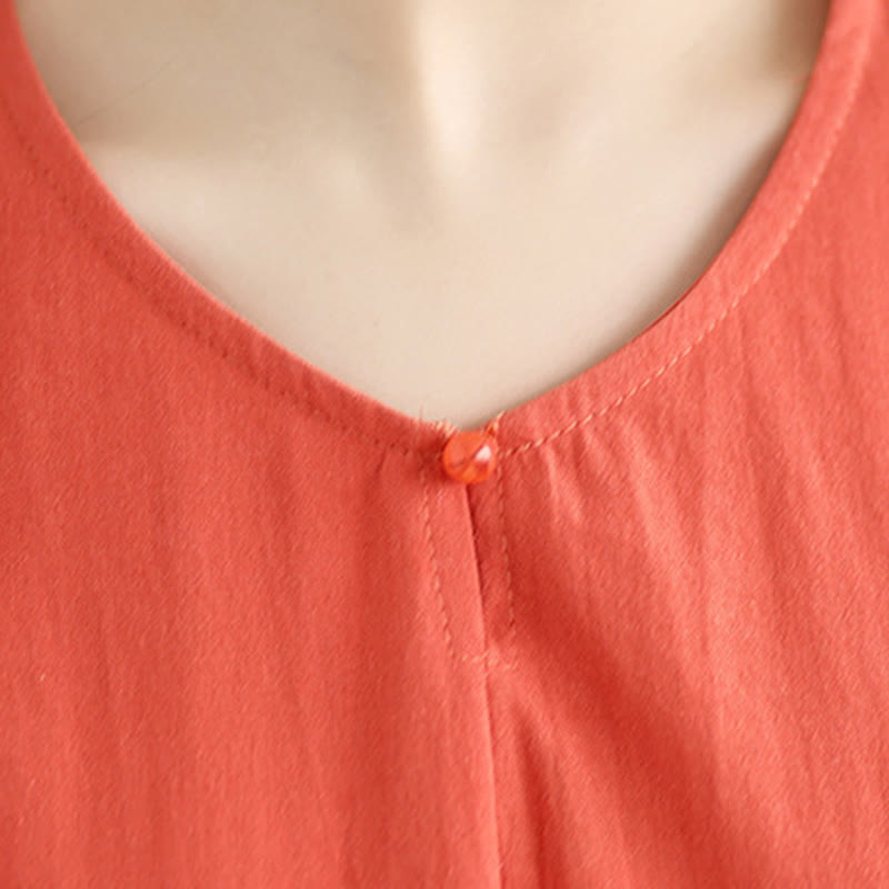Camiseta informal de algodón y poliéster con bolsillos para mujer, de media manga y liso, con estampado de Buddha Stones - image 21