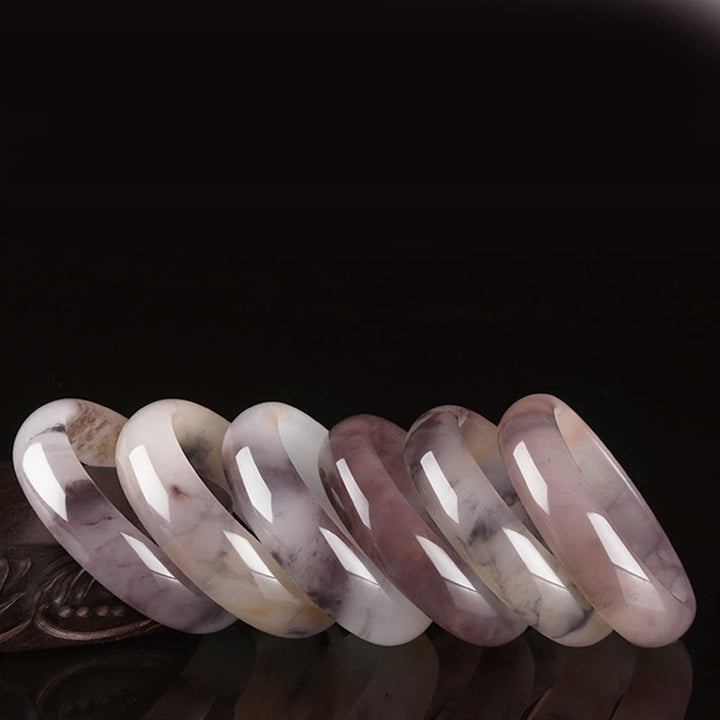 Brazalete de protección de la felicidad de jade púrpura con Buddha Stones