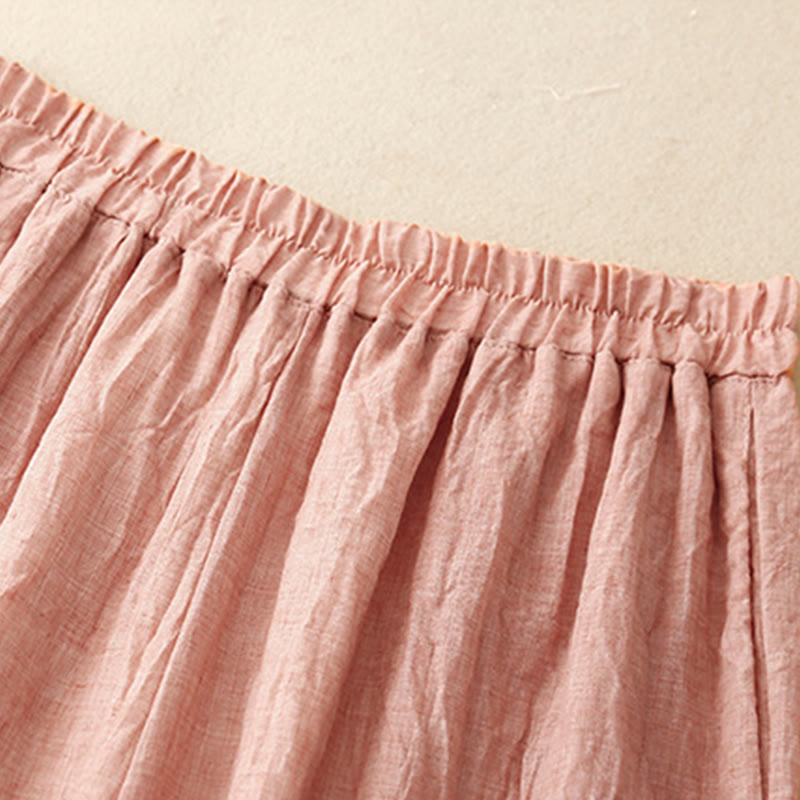 Pantalones anchos de Buddha Stones y algodón para mujer con diseño de rana y botones en el dobladillo y aberturas, con bolsillos - image 15