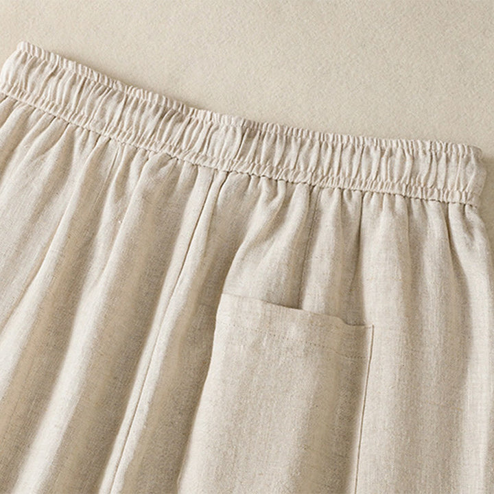 Pantalones anchos de algodón para mujer con cordón y cuentas bordadas con Buddha Stones y bolsillos - image 16