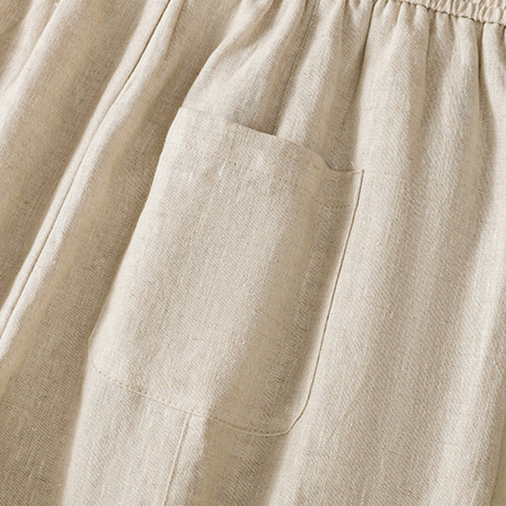 Pantalones anchos de algodón para mujer con cordón y cuentas bordadas con Buddha Stones y bolsillos - image 18