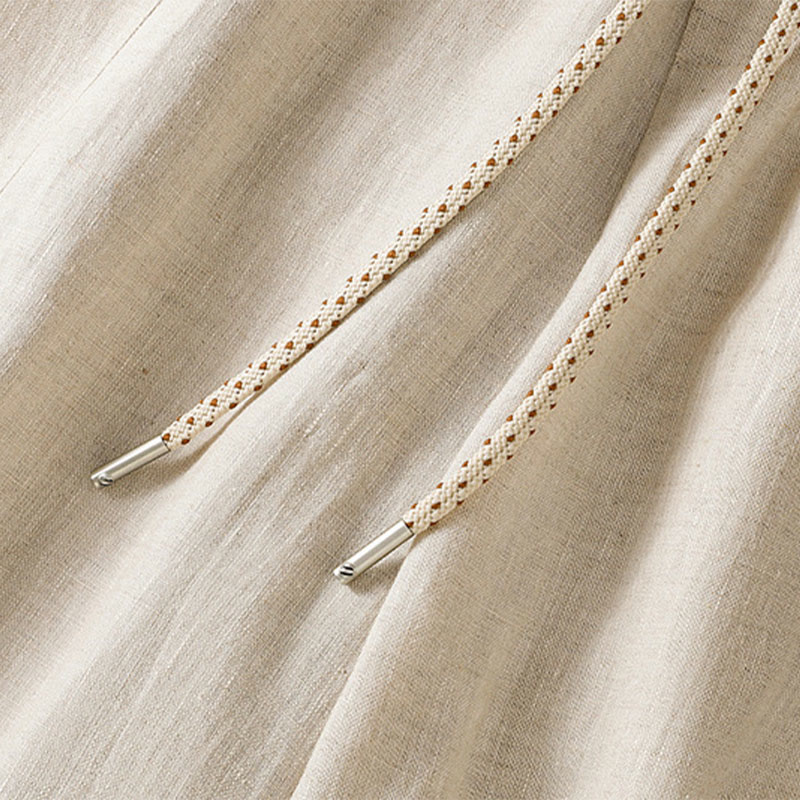 Pantalones anchos de algodón para mujer con cordón y cuentas bordadas con Buddha Stones y bolsillos - image 17