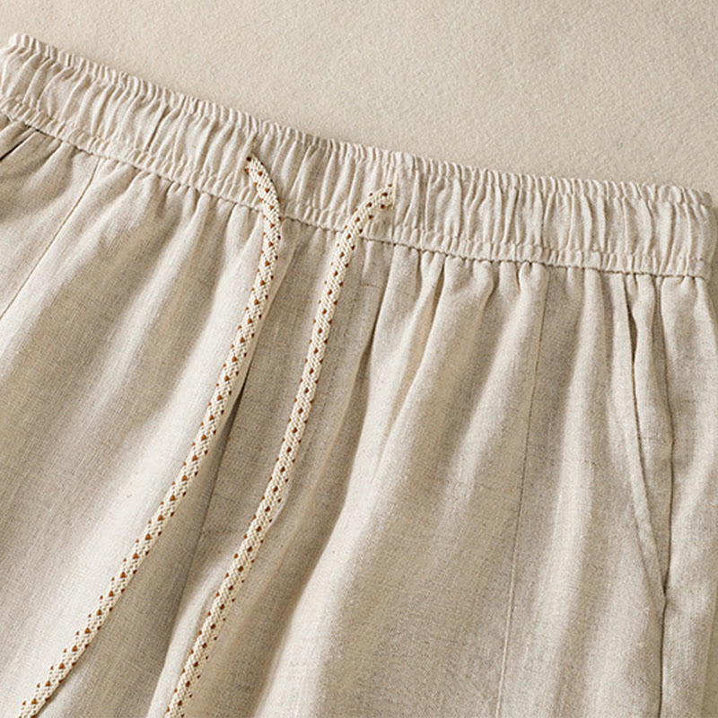 Pantalones anchos de algodón para mujer con cordón y cuentas bordadas con Buddha Stones y bolsillos - image 14