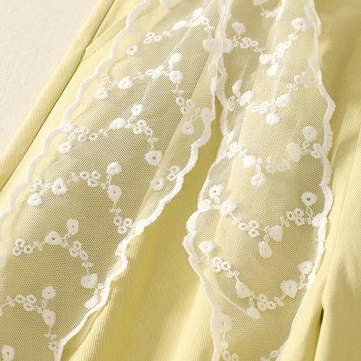 Pantalones de algodón de pierna ancha con bolsillos y cinturón de encaje de color liso para mujer de Buddha Stones Daily - image 24