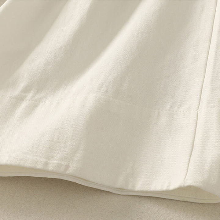 Pantalones de algodón de pierna ancha con bolsillos y cinturón de encaje de color liso para mujer de Buddha Stones Daily - image 15