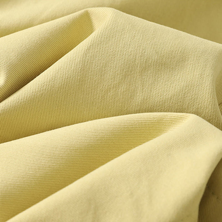 Pantalones de algodón de pierna ancha con bolsillos y cinturón de encaje de color liso para mujer de Buddha Stones Daily - image 25