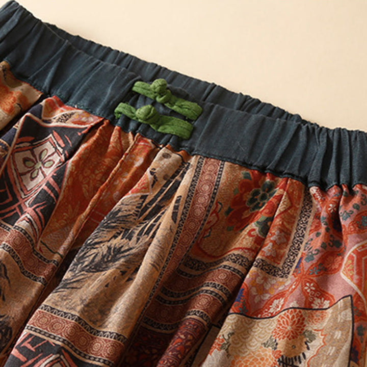 Pantalones harén para mujer con diseño retro informal de botones de rana chinos y bolsillos, con Buddha Stones - image 16