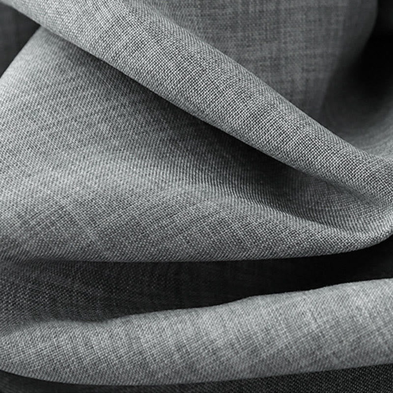 Pantalones anchos de lino y algodón para mujer Buddha Stones Plain LightSteelBlue con bolsillos - image 6