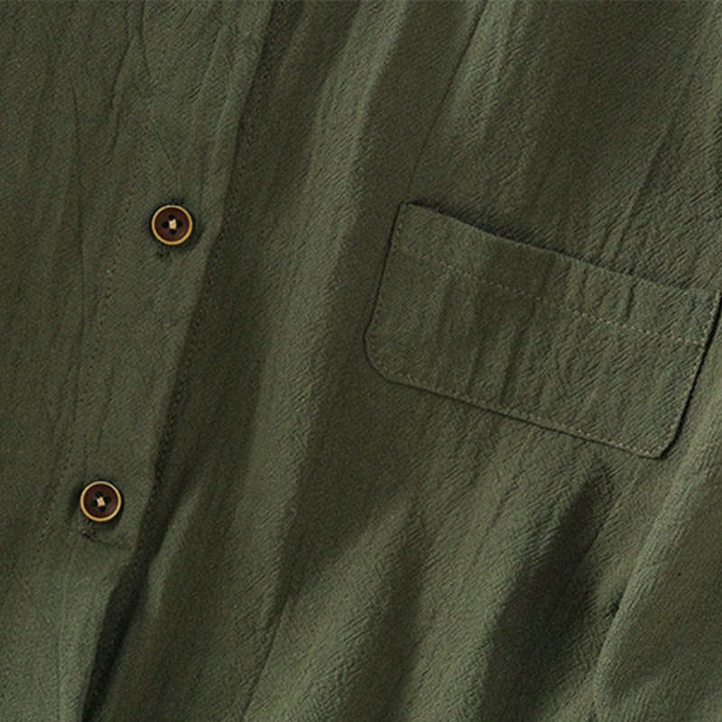 Camisa informal de lino y algodón para mujer, de manga corta, con botones y bolsillo , de Buddha Stones - image 5