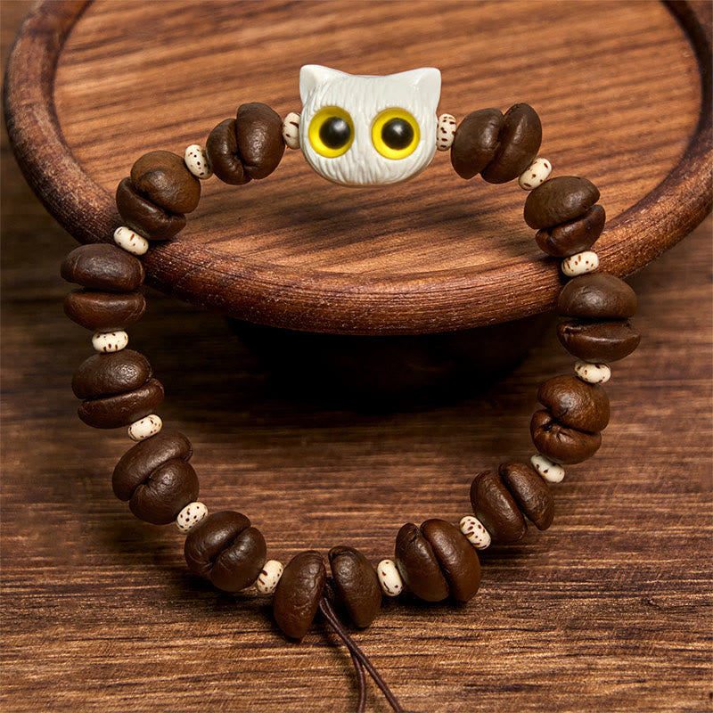 Pulsera de la paz con garra y semillas de bodhi, hecha a mano con granos de café naturales y Buddha Stones - image 11