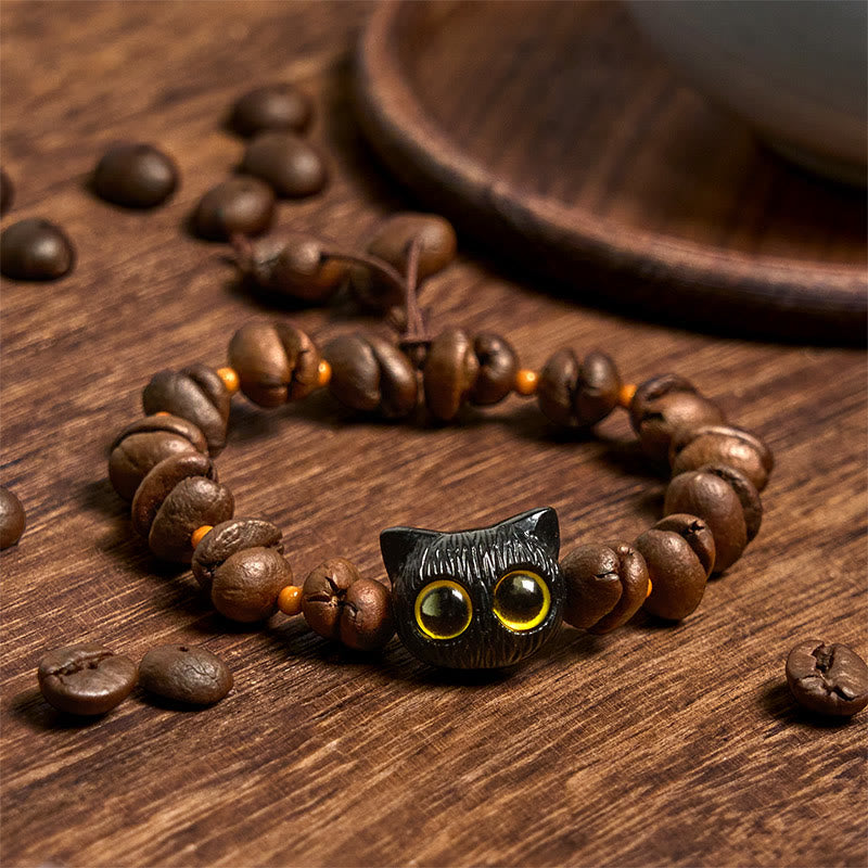 Pulsera de la paz con garra y semillas de bodhi, hecha a mano con granos de café naturales y Buddha Stones - image 2