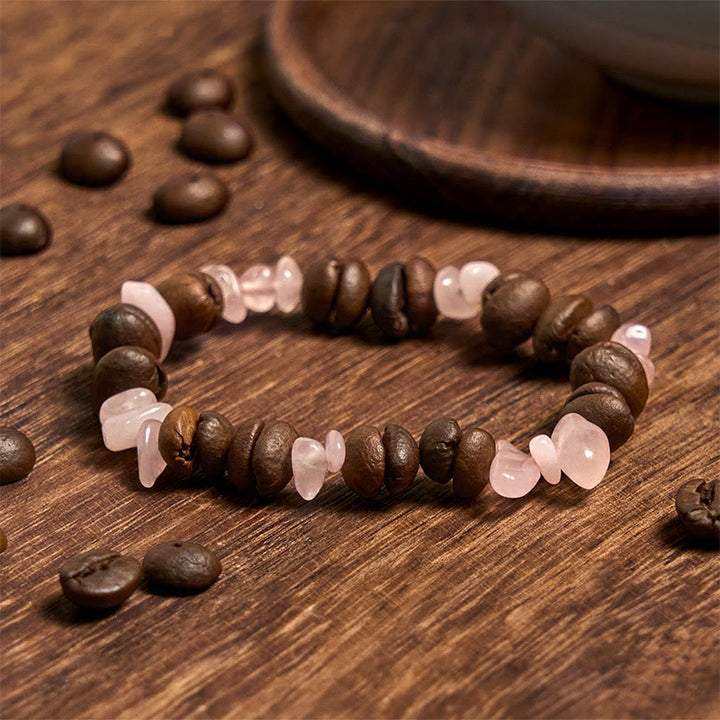 Pulsera de cristal irregular de amatista, citrino y amazonita hecha a mano con granos de café naturales de Buddha Stones - image 32