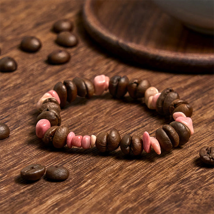 Pulsera de cristal irregular de amatista, citrino y amazonita hecha a mano con granos de café naturales de Buddha Stones - image 17