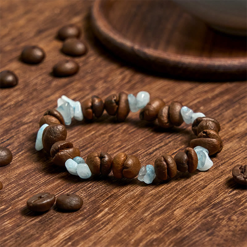 Pulsera de cristal irregular de amatista, citrino y amazonita hecha a mano con granos de café naturales de Buddha Stones - image 22