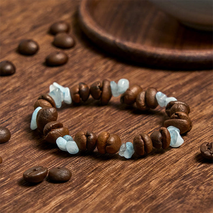 Pulsera de cristal irregular de amatista, citrino y amazonita hecha a mano con granos de café naturales de Buddha Stones - image 22