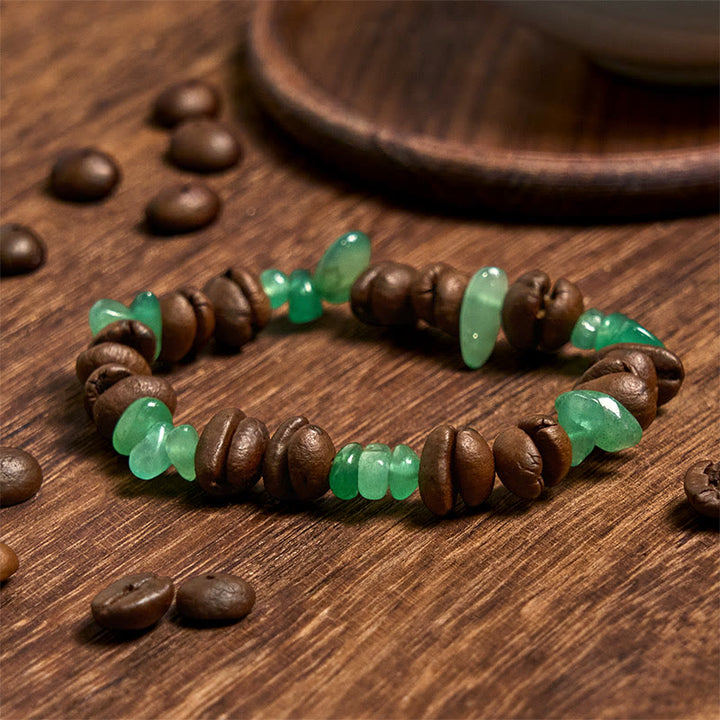 Pulsera de cristal irregular de amatista, citrino y amazonita hecha a mano con granos de café naturales de Buddha Stones - image 27
