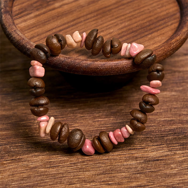 Pulsera de cristal irregular de amatista, citrino y amazonita hecha a mano con granos de café naturales de Buddha Stones - image 18