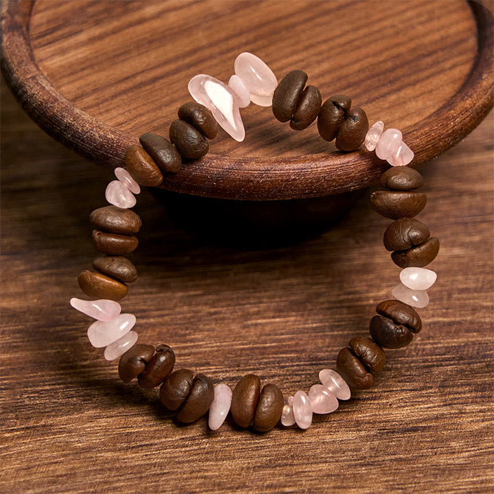 Pulsera de cristal irregular de amatista, citrino y amazonita hecha a mano con granos de café naturales de Buddha Stones - image 33