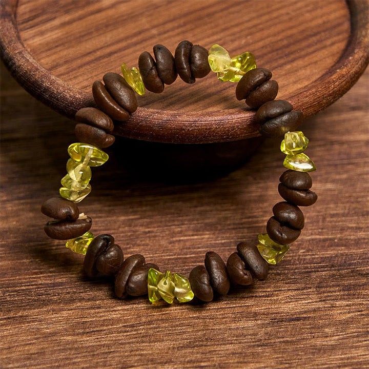 Pulsera de cristal irregular de amatista, citrino y amazonita hecha a mano con granos de café naturales de Buddha Stones - image 38