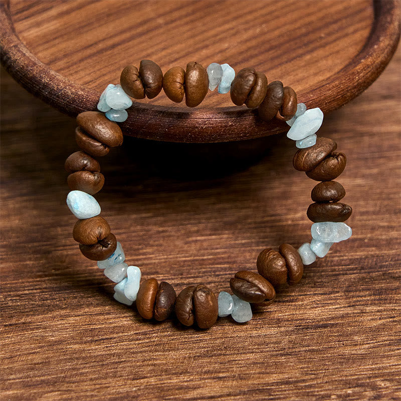 Pulsera de cristal irregular de amatista, citrino y amazonita hecha a mano con granos de café naturales de Buddha Stones - image 23