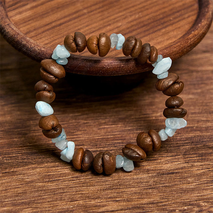 Pulsera de cristal irregular de amatista, citrino y amazonita hecha a mano con granos de café naturales de Buddha Stones - image 23