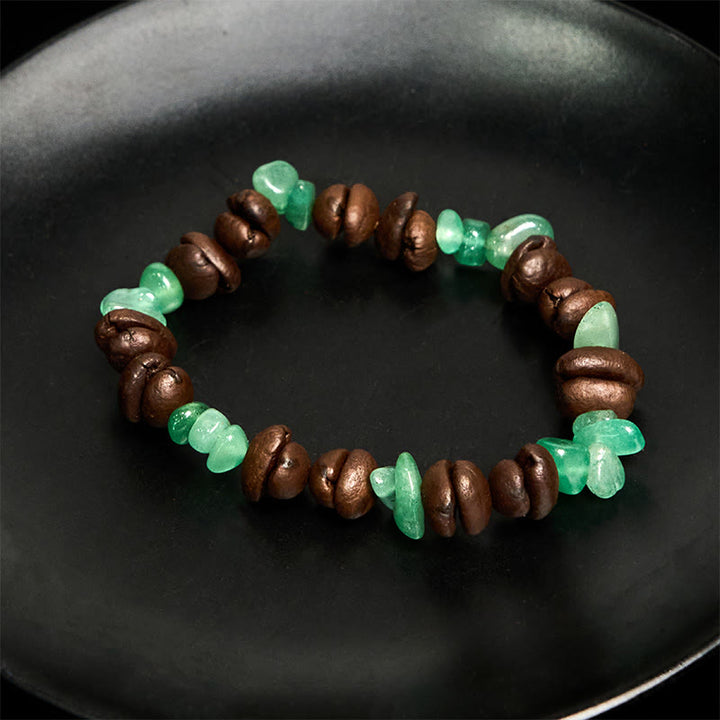 Pulsera de cristal irregular de amatista, citrino y amazonita hecha a mano con granos de café naturales de Buddha Stones - image 29