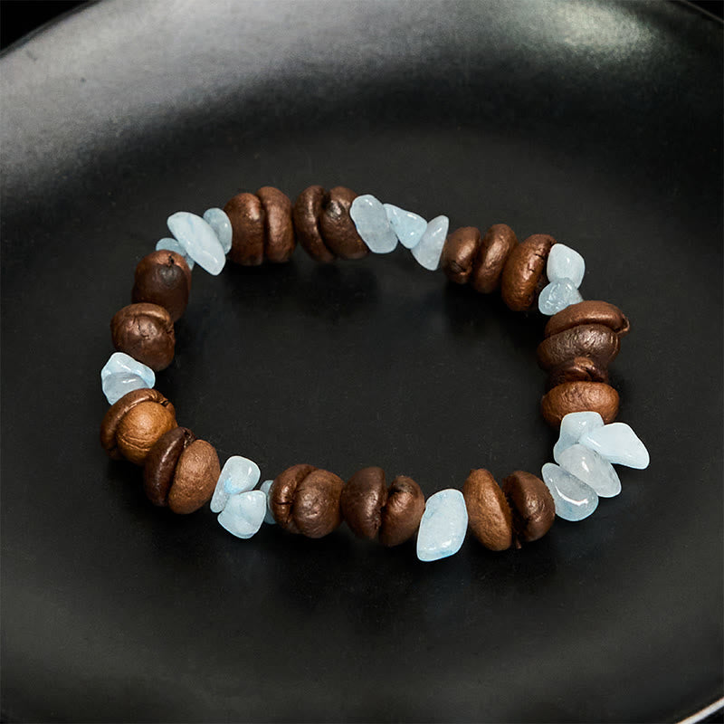 Pulsera de cristal irregular de amatista, citrino y amazonita hecha a mano con granos de café naturales de Buddha Stones - image 24