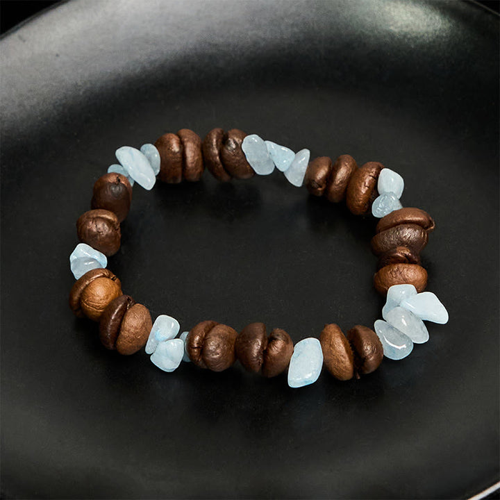Pulsera de cristal irregular de amatista, citrino y amazonita hecha a mano con granos de café naturales de Buddha Stones - image 24