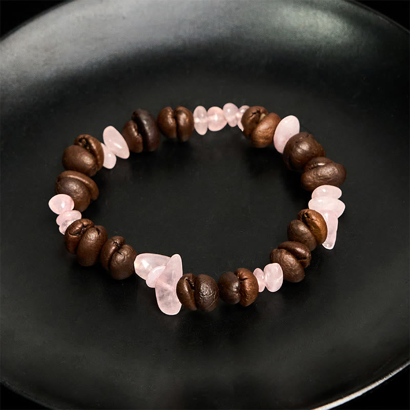Pulsera de cristal irregular de amatista, citrino y amazonita hecha a mano con granos de café naturales de Buddha Stones - image 34