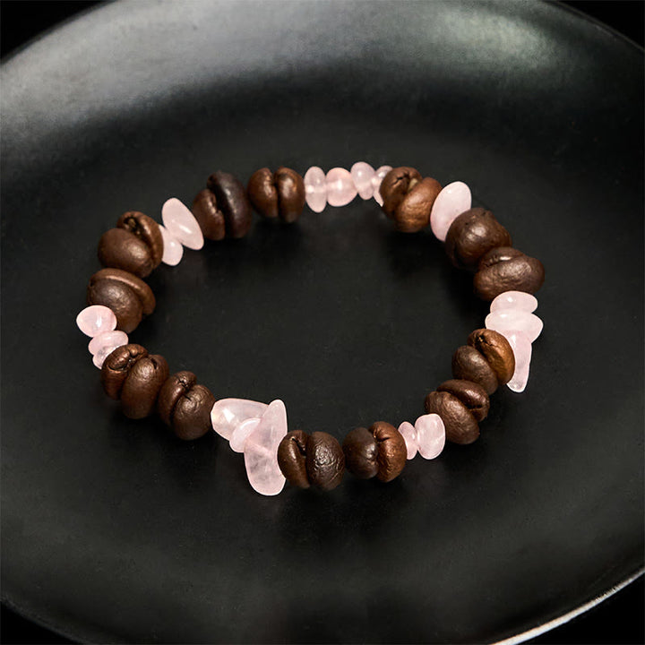 Pulsera de cristal irregular de amatista, citrino y amazonita hecha a mano con granos de café naturales de Buddha Stones - image 34