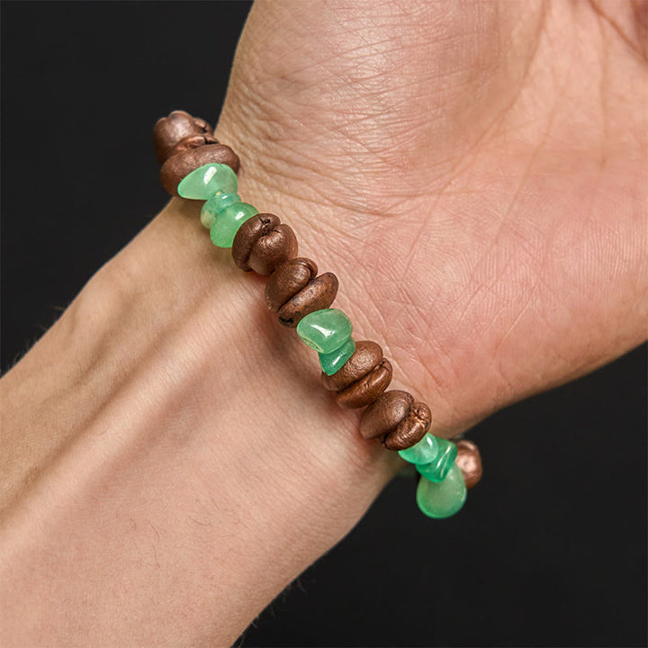 Pulsera de cristal irregular de amatista, citrino y amazonita hecha a mano con granos de café naturales de Buddha Stones - image 30
