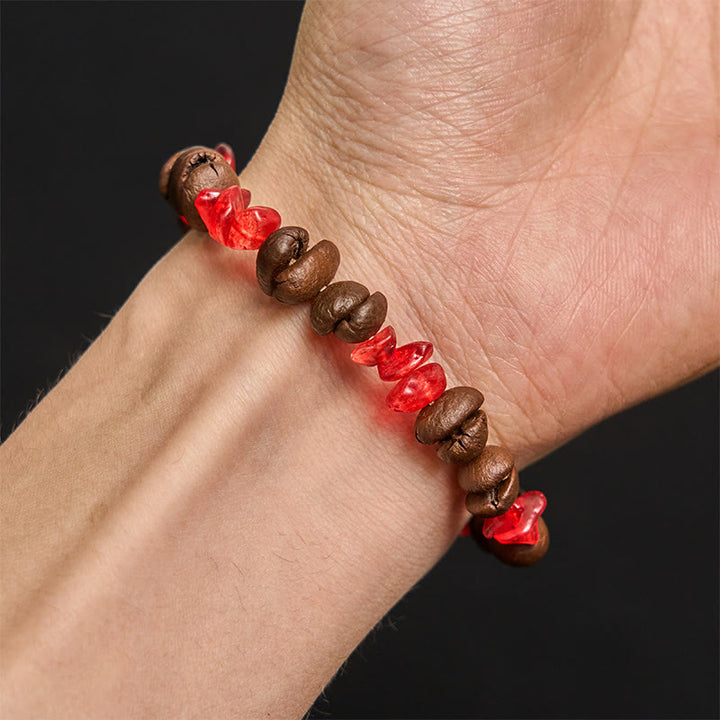 Pulsera de cristal irregular de amatista, citrino y amazonita hecha a mano con granos de café naturales de Buddha Stones - image 45