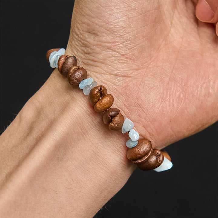 Pulsera de cristal irregular de amatista, citrino y amazonita hecha a mano con granos de café naturales de Buddha Stones - image 25