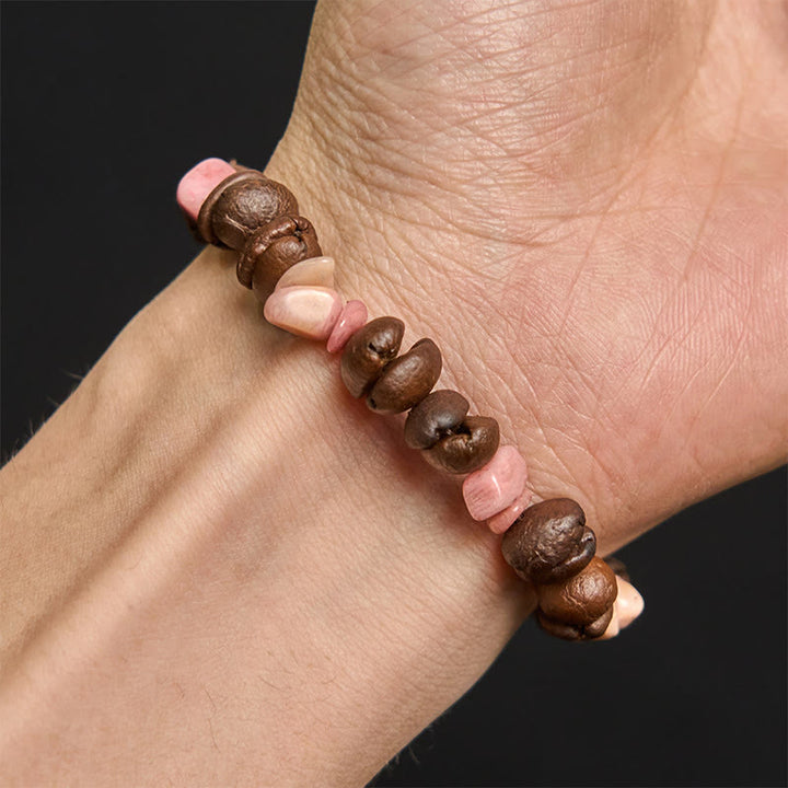 Pulsera de cristal irregular de amatista, citrino y amazonita hecha a mano con granos de café naturales de Buddha Stones - image 20