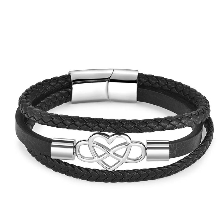 Pulsera de cuero geométrico con Buddha Stones y hebilla reforzada de acero y titanio - image 4