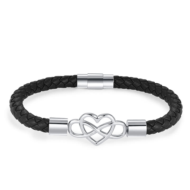 Pulsera de cuero geométrico con Buddha Stones y hebilla reforzada de acero y titanio - Acero de una sola capa (circunferencia de muñeca 19 cm) - image 9