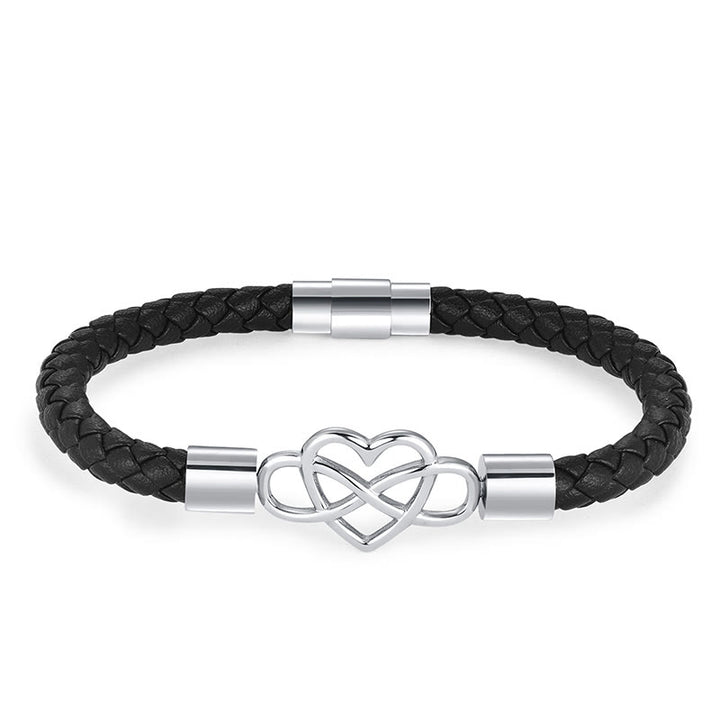 Pulsera de cuero geométrico con Buddha Stones y hebilla reforzada de acero y titanio - Acero de una sola capa (circunferencia de muñeca 19 cm) - image 9