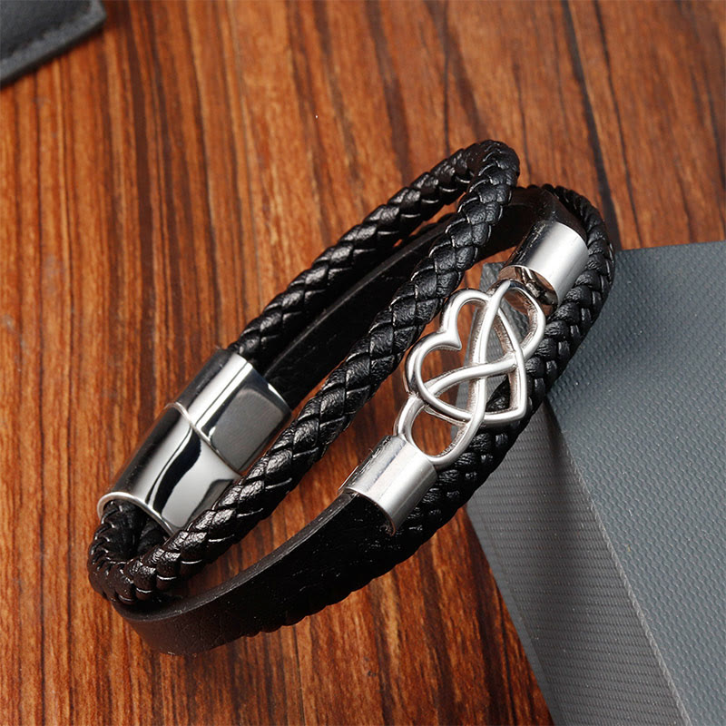 Pulsera de cuero geométrico con Buddha Stones y hebilla reforzada de acero y titanio - image 2