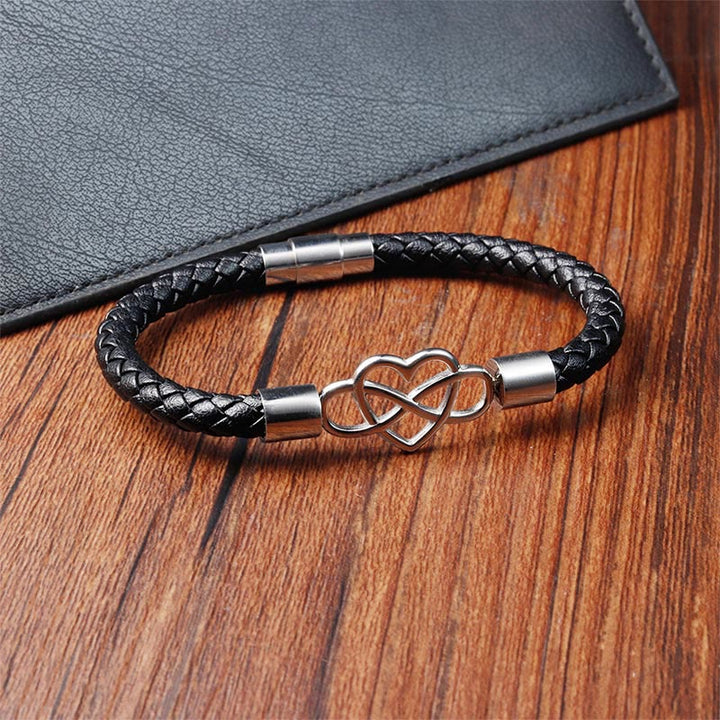 Pulsera de cuero geométrico con Buddha Stones y hebilla reforzada de acero y titanio - image 13
