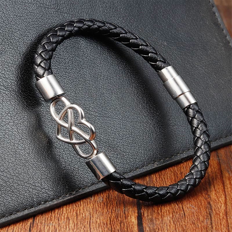 Pulsera de cuero geométrico con Buddha Stones y hebilla reforzada de acero y titanio - image 10