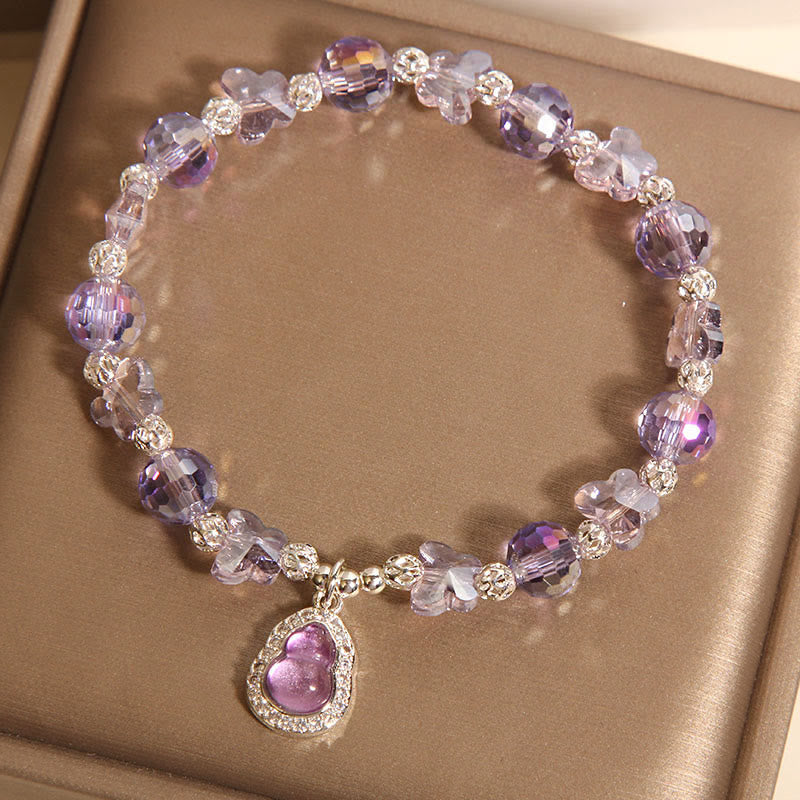 Pulsera de equilibrio con Buddha Stones, mariposa, calabaza, amatista, citrino y labradorita - image 3