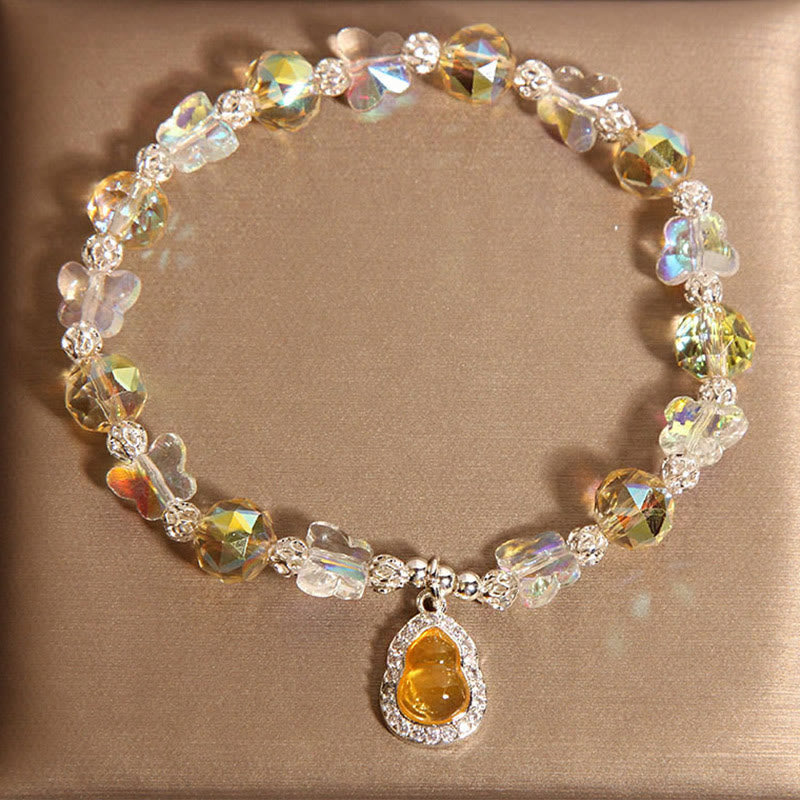 Pulsera de equilibrio con Buddha Stones, mariposa, calabaza, amatista, citrino y labradorita - Citrino (circunferencia de la muñeca: 18 cm) - image 6