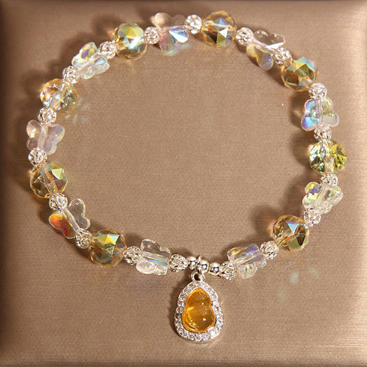 Pulsera de equilibrio con Buddha Stones, mariposa, calabaza, amatista, citrino y labradorita - Citrino (circunferencia de la muñeca: 18 cm) - image 6